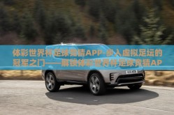体彩世界杯足球竞猜APP-步入虚拟足坛的冠军之门——解锁体彩世界杯足球竞猜APP的智趣之旅