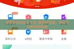 世界杯手机怎么下注-世界杯热潮，手机下注的高效指南
