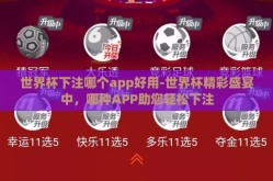 世界杯下注哪个app好用-世界杯精彩盛宴中，哪种APP助您轻松下注