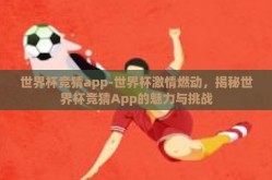 世界杯竞猜app-世界杯激情燃动，揭秘世界杯竞猜App的魅力与挑战