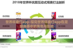 世界杯盘口app-探究世界杯盘口app在足球赛事中的角色与影响