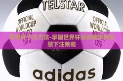 世界杯下注方法-掌握世界杯足球赛事的智慧下注策略