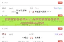 竞猜世界杯彩票app-探索竞猜世界杯彩票app的趣味与挑战
