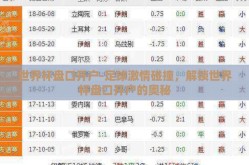 世界杯盘口开户-足球激情碰撞，解锁世界杯盘口开户的奥秘
