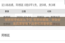 世界杯手机怎么下注-世界杯期间，学会安全且理智地下注手机观赛体验