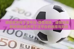 微信世界杯下注平台-理性观球，谨慎选择，解析微信世界杯下注平台的选择与风险