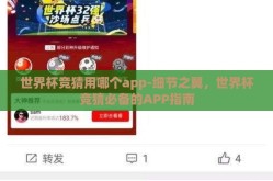世界杯竞猜用哪个app-细节之翼，世界杯竞猜必备的APP指南