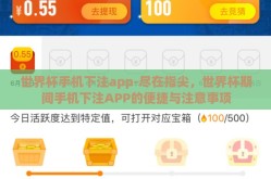 世界杯手机下注app-尽在指尖，世界杯期间手机下注APP的便捷与注意事项