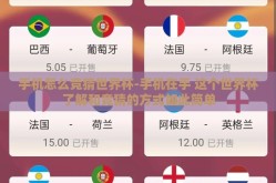 手机怎么竞猜世界杯-手机在手 这个世界杯了解和竞猜的方式如此简单