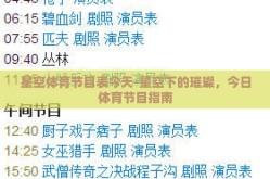 星空体育节目表今天-星空下的璀璨，今日体育节目指南