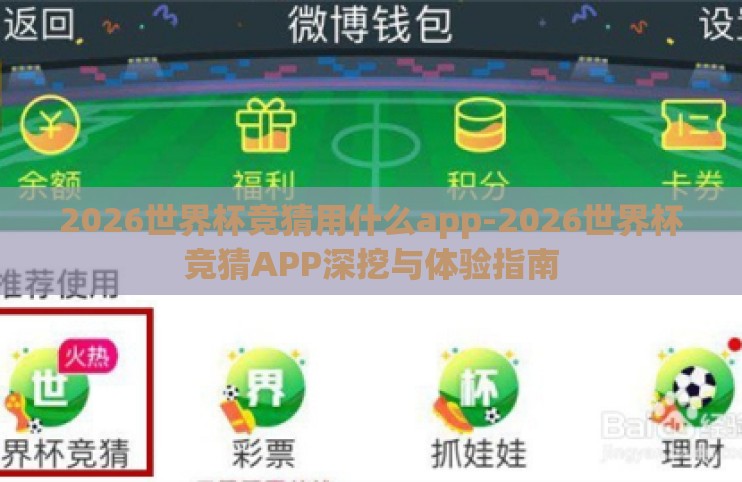 2026世界杯竞猜用什么app-2026世界杯竞猜APP深挖与体验指南