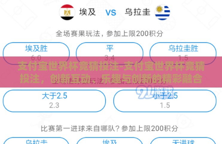 支付宝世界杯竞猜投注-支付宝世界杯竞猜投注,创新互动、乐趣与创新的精彩融合 支付宝世界杯竞猜投注-支付宝世界杯竞猜投注,创新互动、乐趣与创新的精彩融合
