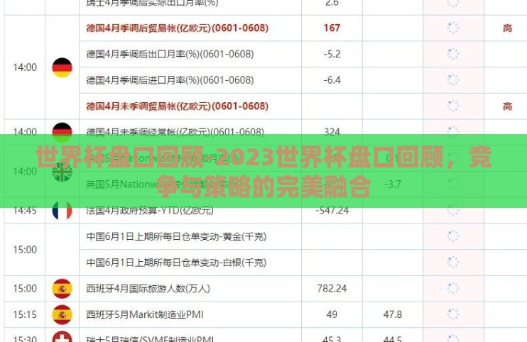 世界杯盘口回顾-2023世界杯盘口回顾,竞争与策略的完美融合 世界杯盘口回顾-2023世界杯盘口回顾,竞争与策略的完美融合