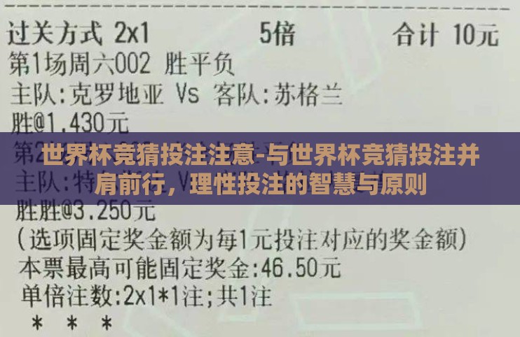 世界杯竞猜投注注意-与世界杯竞猜投注并肩前行,理性投注的智慧与原则 世界杯竞猜投注注意-与世界杯竞猜投注并肩前行,理性投注的智慧与原则