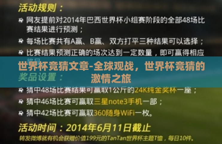 世界杯竞猜文章-全球观战,世界杯竞猜的激情之旅 世界杯竞猜文章-全球观战,世界杯竞猜的激情之旅