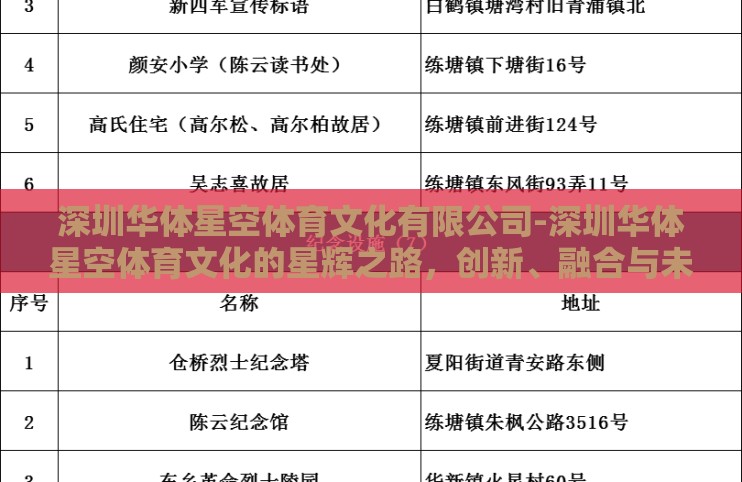 深圳华体星空体育文化有限公司-深圳华体星空体育文化的星辉之路，创新、融合与未来展望