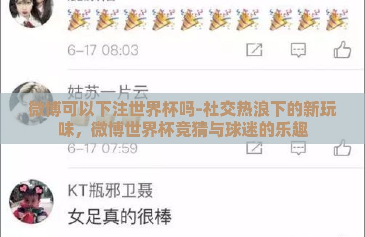 微博可以下注世界杯吗-社交热浪下的新玩味，微博世界杯竞猜与球迷的乐趣