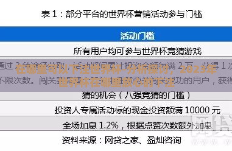 在哪里可以下注世界杯-分析探讨，2023年世界杯在哪里放心的下注