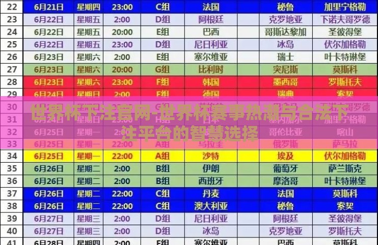 世界杯下注官网-世界杯赛事热潮与合法下注平台的智慧选择