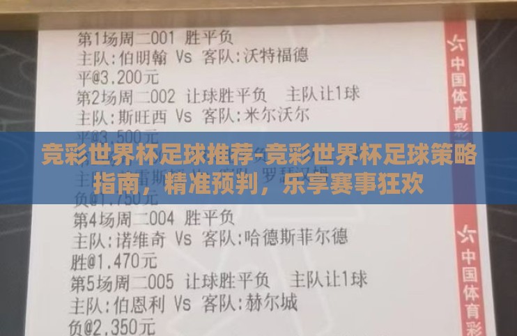 竞彩世界杯足球推荐-竞彩世界杯足球策略指南,精准预判,乐享赛事狂欢 竞彩世界杯足球推荐-竞彩世界杯足球策略指南,精准预判,乐享赛事狂欢